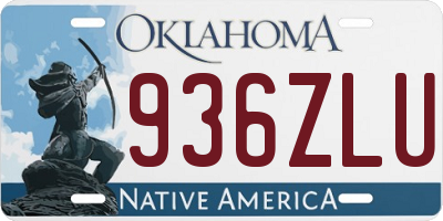 OK license plate 936ZLU