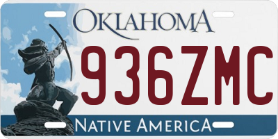OK license plate 936ZMC
