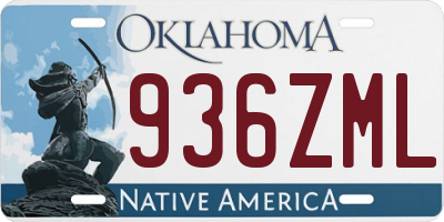 OK license plate 936ZML