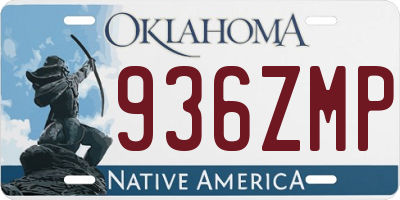 OK license plate 936ZMP