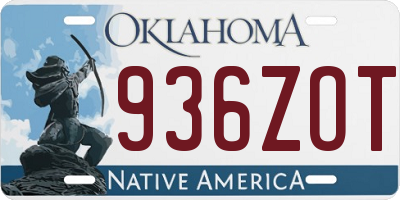 OK license plate 936ZOT