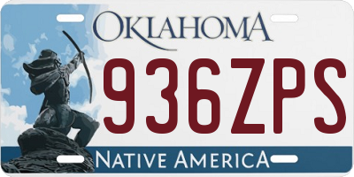 OK license plate 936ZPS