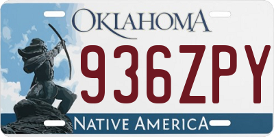 OK license plate 936ZPY