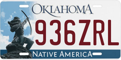 OK license plate 936ZRL