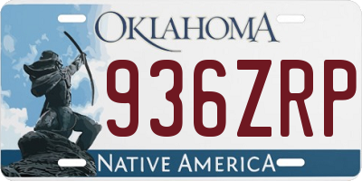 OK license plate 936ZRP