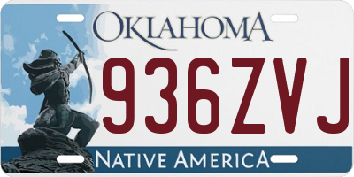 OK license plate 936ZVJ