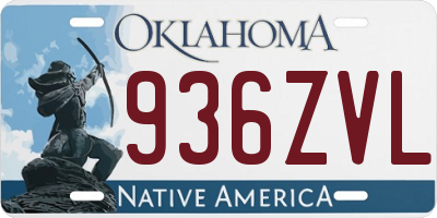 OK license plate 936ZVL