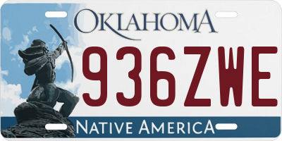 OK license plate 936ZWE