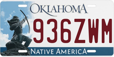 OK license plate 936ZWM