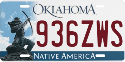 OK license plate 936ZWS