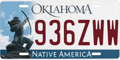 OK license plate 936ZWW