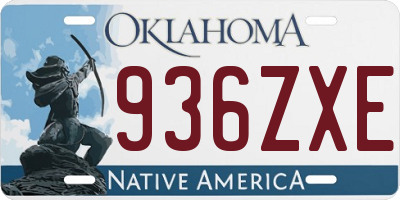 OK license plate 936ZXE