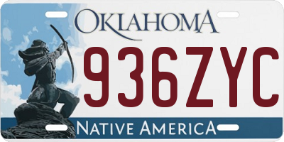 OK license plate 936ZYC