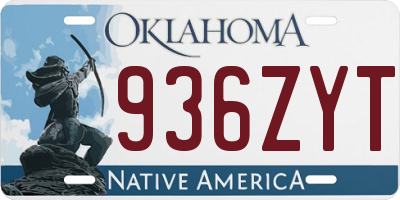 OK license plate 936ZYT