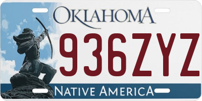 OK license plate 936ZYZ