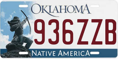 OK license plate 936ZZB