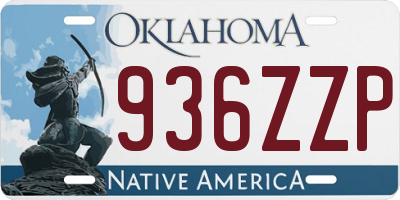 OK license plate 936ZZP