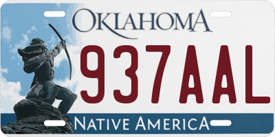 OK license plate 937AAL