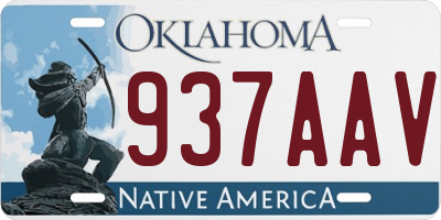 OK license plate 937AAV
