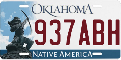 OK license plate 937ABH