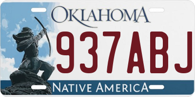 OK license plate 937ABJ