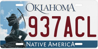 OK license plate 937ACL