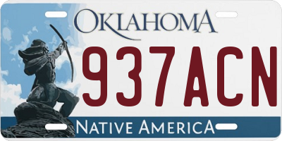 OK license plate 937ACN