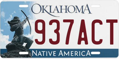 OK license plate 937ACT