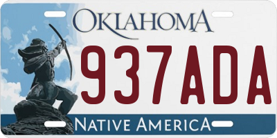 OK license plate 937ADA
