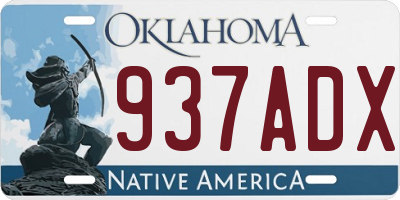 OK license plate 937ADX