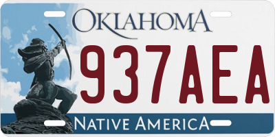 OK license plate 937AEA