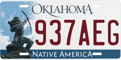 OK license plate 937AEG