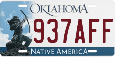 OK license plate 937AFF