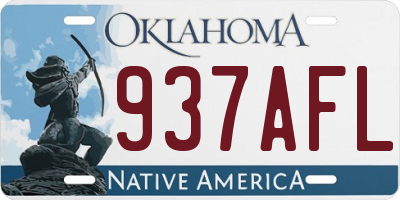 OK license plate 937AFL