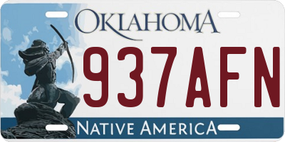 OK license plate 937AFN