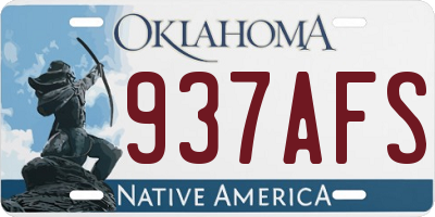 OK license plate 937AFS