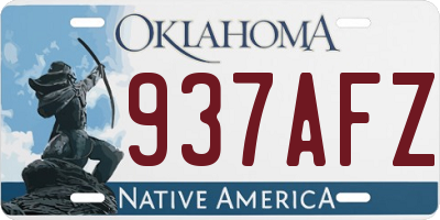 OK license plate 937AFZ