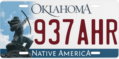 OK license plate 937AHR