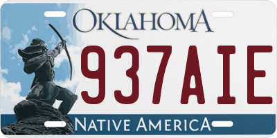 OK license plate 937AIE