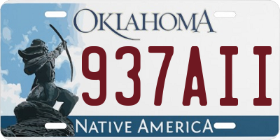 OK license plate 937AII