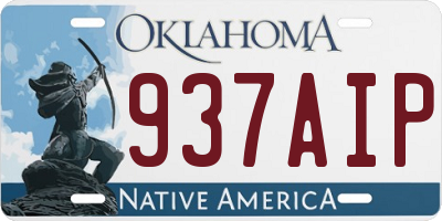 OK license plate 937AIP