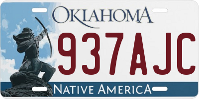 OK license plate 937AJC