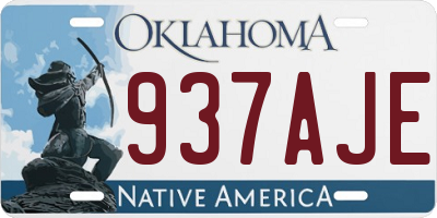 OK license plate 937AJE
