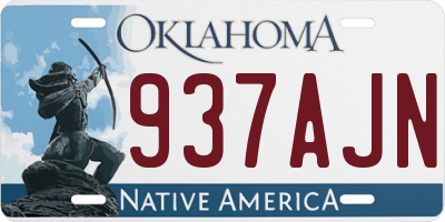 OK license plate 937AJN