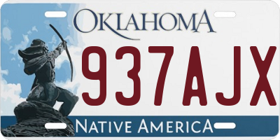 OK license plate 937AJX