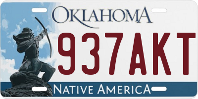 OK license plate 937AKT