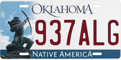 OK license plate 937ALG