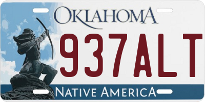 OK license plate 937ALT