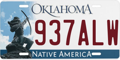 OK license plate 937ALW