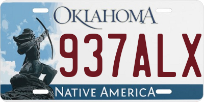 OK license plate 937ALX